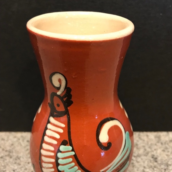 Vintage Hungarian Pottery Pitcher | Redware Vintage Jug with Quail Pattern. - Picture 7 of 8